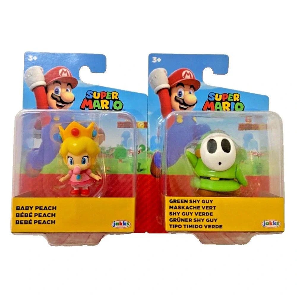BABY PEACH & GREEN SHY GUY Super Mario Jakks Pacific‎ 2.5